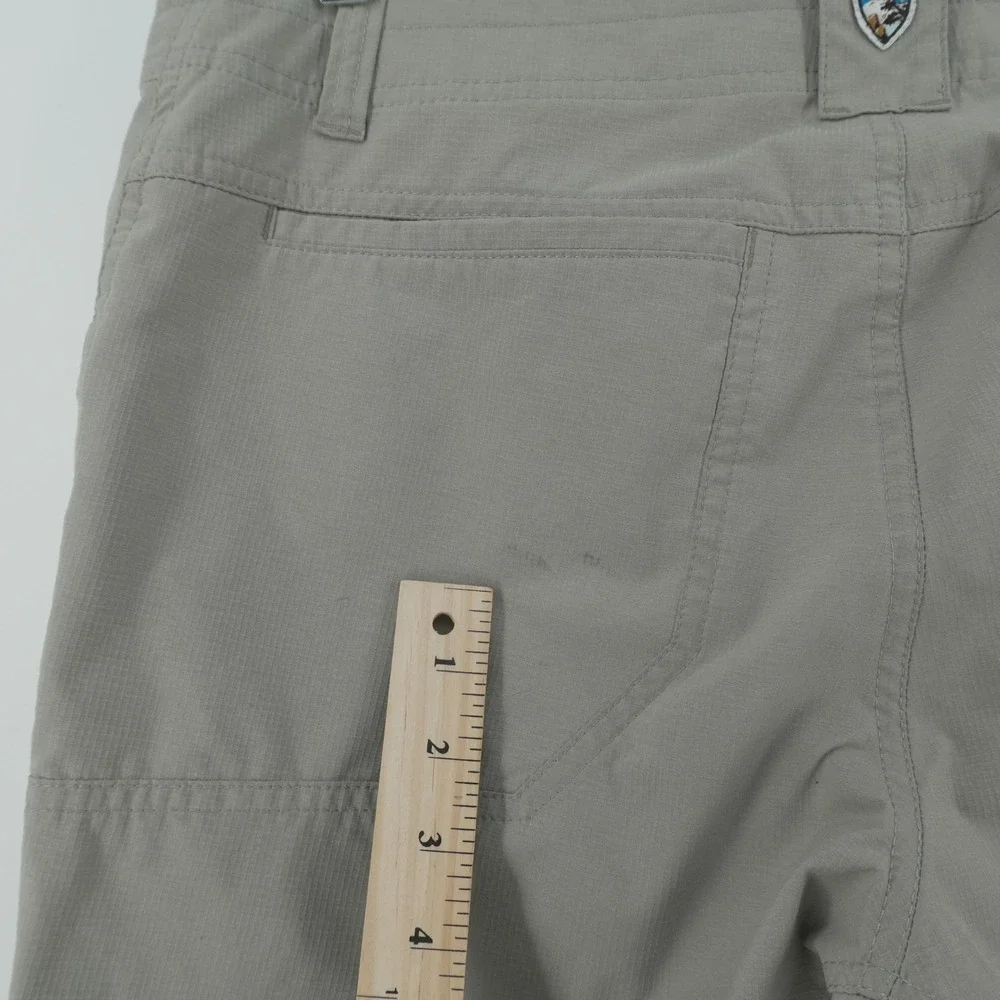 KUHL Hiking Shorts Mens 32 Khaki Green Ripstop Technical Outdoor Cargo